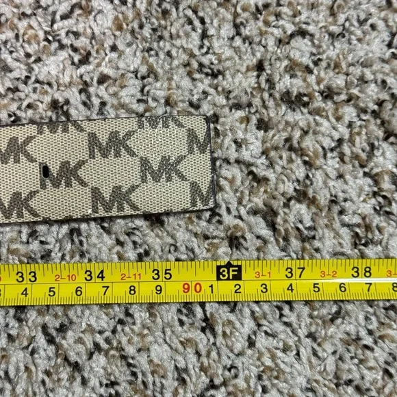 Michael Kors Reversible Leather MK Logo Belt Gold/Natural/Terracota